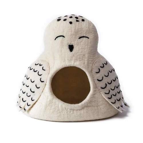 Dharma Dog Karma Cat Caverne chouette des neiges Lit pour chiens et chats