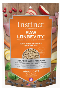 Instinct Raw Longevity Nourriture lyophilisée au lapin pour chat