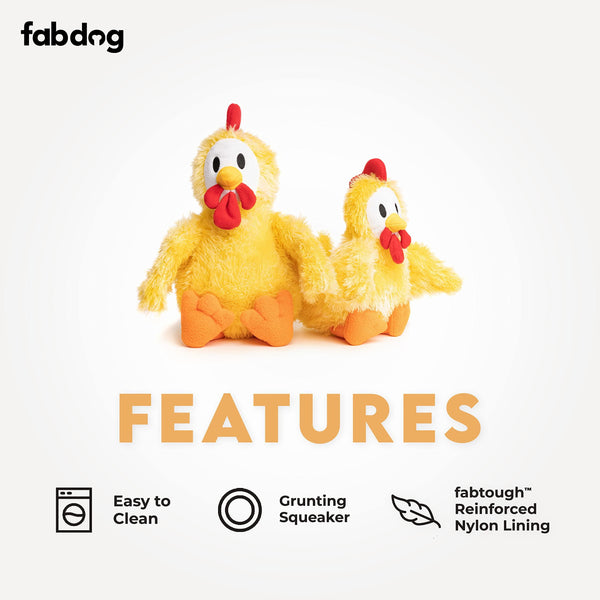 fabdog Fluffy Peluche pour chien Poulet