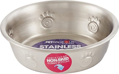 PetRageous Designs Cayman Classic Stainless Steel Non-Skid Pet Bowl