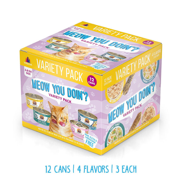 Weruva Classic Cat Meow You Doin'? Pack varié Pâtée humide pour chat, 3 oz, pack de 12