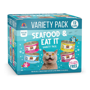 Weruva Classic Cat Seafood & Eat It! Variety Pack Wet Cat Food Can, 3-oz, 12-pk