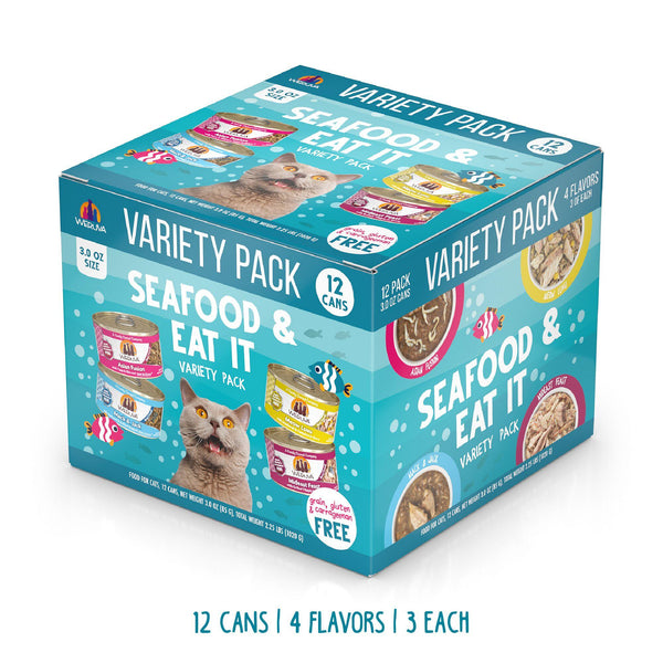 Weruva Classic Cat Seafood & Eat It! Variety Pack Wet Cat Food Can, 3-oz, 12-pk