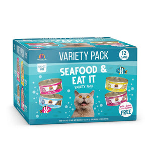 Weruva Classic Cat Seafood & Eat It! Variety Pack Wet Cat Food Can, 5.5-oz, 12-pk