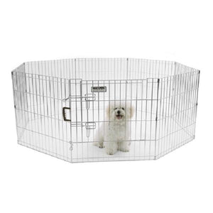 Precision Silver ExPen with Door Pet Exercise Pen