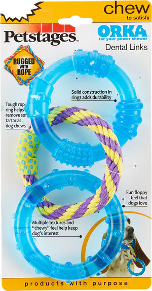 Petstages ORKA Triple Dental Links Dog Chew Toy