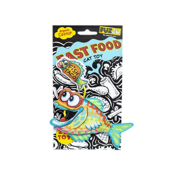 Fuzzu Fast Food Cat Toy Fish and Taco with Organic Catnip