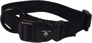 Hamilton Adjustable Nylon Dog Collar, Black