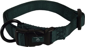 Hamilton Adjustable Nylon Dog Collar, Dark Green
