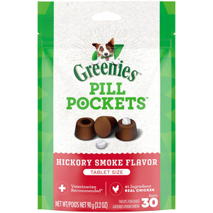 Greenies Pill Pockets Friandises pour chiens, goût Hickory Smoke, 30 unités