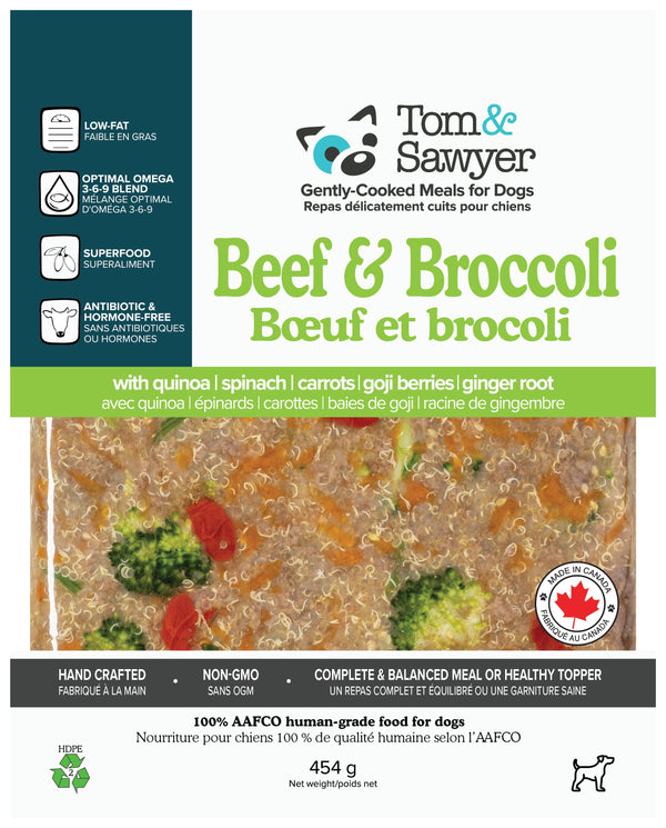 Tom&Sawyer Nourriture glacée pour chiens Bœuf et Brocoli