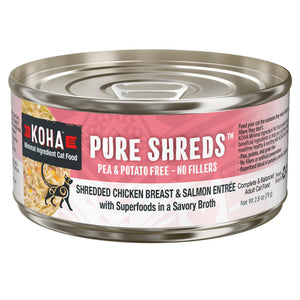 KOHA Pure Shreds Shredded Chicken Breast & Salmon Entree Wet Cat Food Can