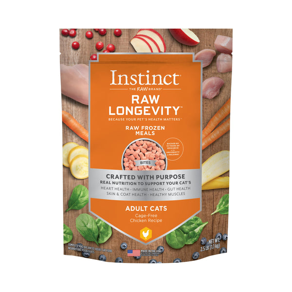 Instinct Raw Longevity Bites Cage-Free Chicken Frozen Cat Food