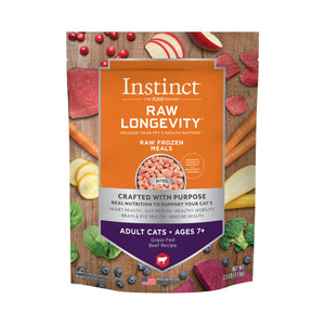 Instinct Raw Longevity Bites Grass-Fed Beef Age 7+ Frozen Cat Food