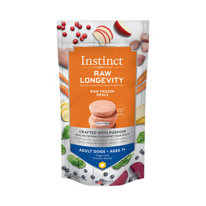Instinct Raw Longevity Patties Cage-Free Chicken Age 7+ Frozen Dog Food