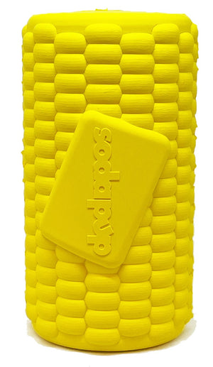 SodaPup Jouet distributeur de friandises épi de maïs MuttsKickButt pour chiens, jaune.