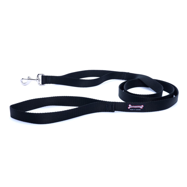 Smoochy Poochy Nylon Regular Style Dog Leash, Black
