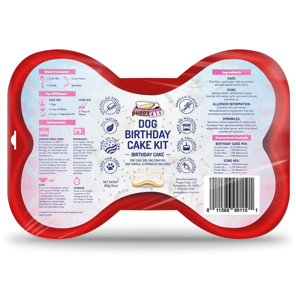 Puppy Cake Birthday Cake Kit with Sprinkles Dog Treats