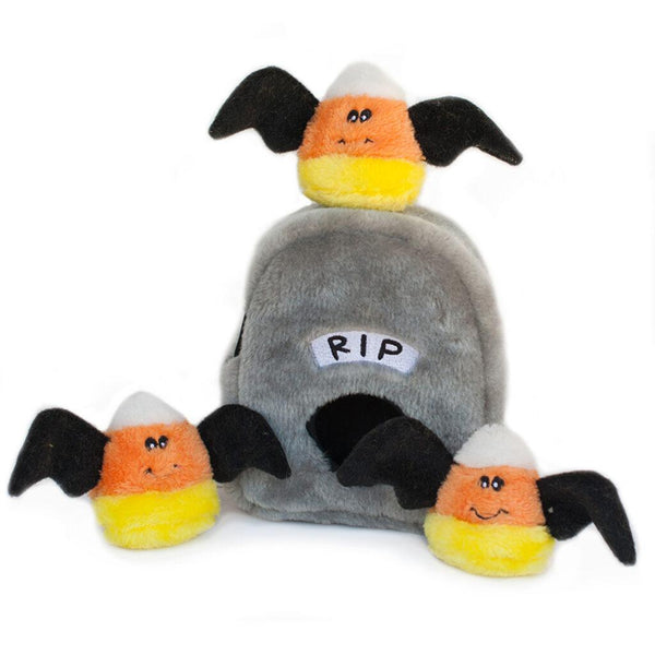 ZippyPaws Halloween Zippy Burrow Spooky Gravestone Dog Toy