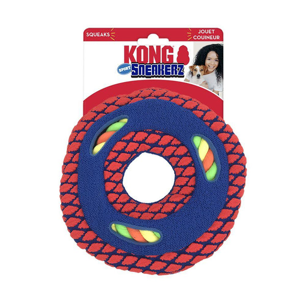 KONG Sneakerz Sport Disc with Rope Dog Toy
