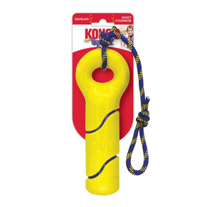 KONG Squeezz Tennis Buoy with Rope Dog Toy