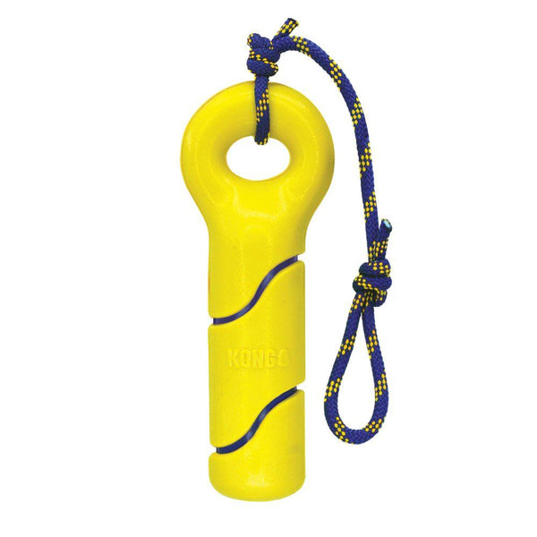 KONG Squeezz Tennis Buoy with Rope Dog Toy