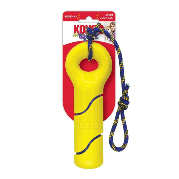 KONG Squeezz Tennis Buoy with Rope Dog Toy