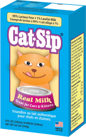 PetAg CatSip Real Milk Liquid Cat & Kittens Treat, 8-oz carton