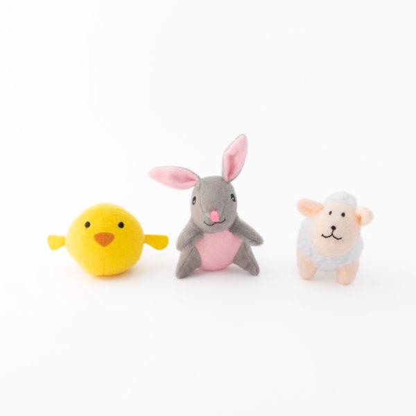 ZippyPaws Easter Miniz Easter Friends Dog Toy, 3-pk