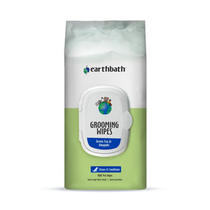 Earthbath Grooming Wipes for Dogs & Cats, Green Tea & Awapuhi, 100-count