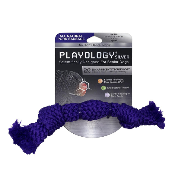 Playology Silver Corde dentaire Dri-Tech saucisse de porc Jouet pour chien