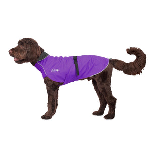 Chilly Dogs Harbour Slicker Dog Raincoat, Imperial Purple/ Black Lining
