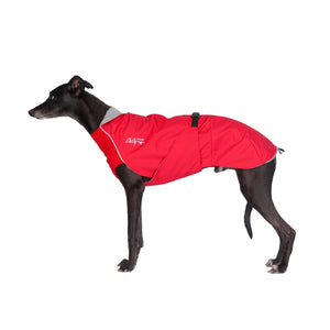 Chilly Dogs Harbour Slicker Dog Raincoat, Red/ Silver Lining