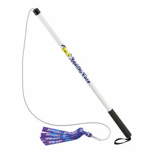 Squishy Face Studio Flirt Pole V2 with Squeaker Dog Toy, Rainbow Tie Dye
