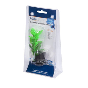 Aqueon Betta Filter with Natural Plant for Aquariums