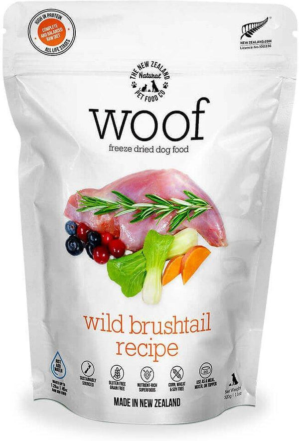 New Zealand Natural Pet Food Woof Wild Brushtail Freeze-Dried Dog Food
