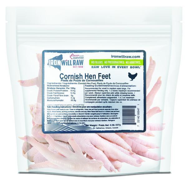 Iron Will Raw Cornish Hen Feet Dog & Cat Food