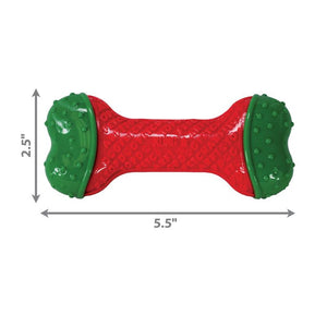 KONG Holiday CoreStrength Bone Dog Toy, Red/Green