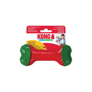 KONG Holiday CoreStrength Bone Dog Toy, Red/Green