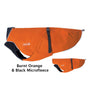 Chilly Dogs Alpine Blazer Dog Coat, Burnt Orange/ Black Micro Fleece