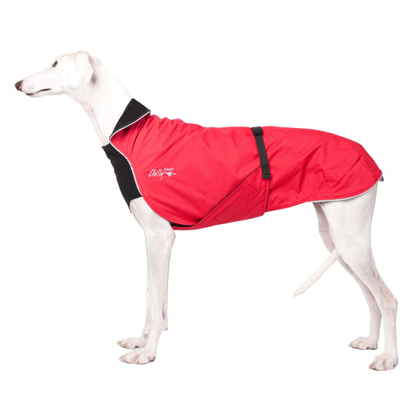 Chilly Dogs Alpine Blazer Dog Coat, Red/ Black Micro Fleece