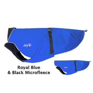Chilly Dogs Alpine Blazer Dog Coat, Royal Blue/Black Micro Fleece
