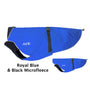 Chilly Dogs Alpine Blazer Dog Coat, Royal Blue/Black Micro Fleece