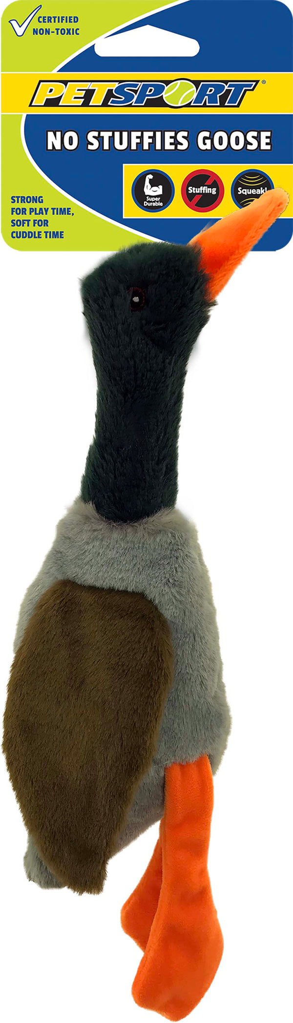 Petsport No Stuffies Goose Dog Toy