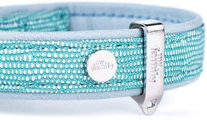 MyFamily Saint Tropez Leatherette Dog Collar, Turquoise