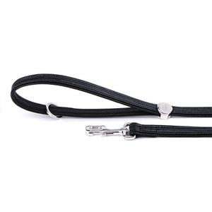 MyFamily Saint Tropez Laisse en similicuir pour chien, noir