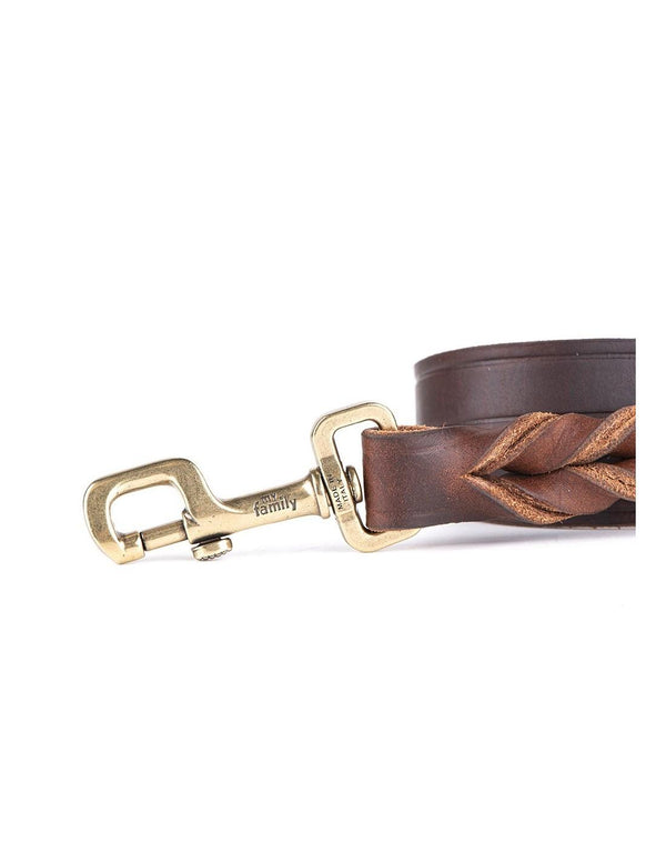 MyFamily Ascot Laisse en cuir graissé pour chien, marroon