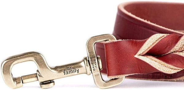 MyFamily Ascot Greased Leather Dog Leash, Red