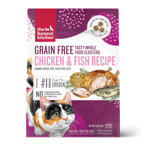 The Honest Kitchen Whole Food Clusters Chicken & Fish Grain-Free Dry Cat Food
