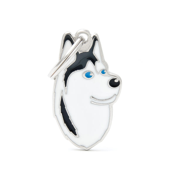 MyFamily Friends Siberian Husky Pet ID Tag, Black/White, Medium